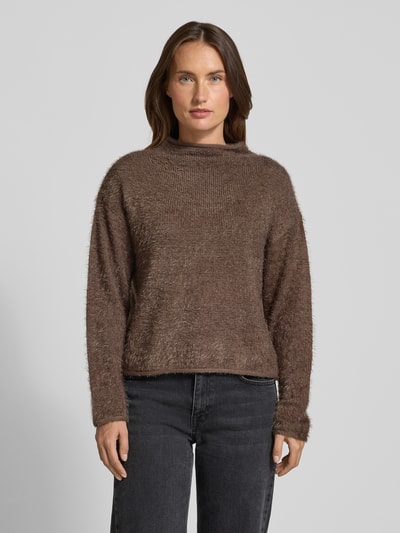 FREE/QUENT Strickpullover mit Rundhalsausschnitt Modell 'Cat' Taupe 4