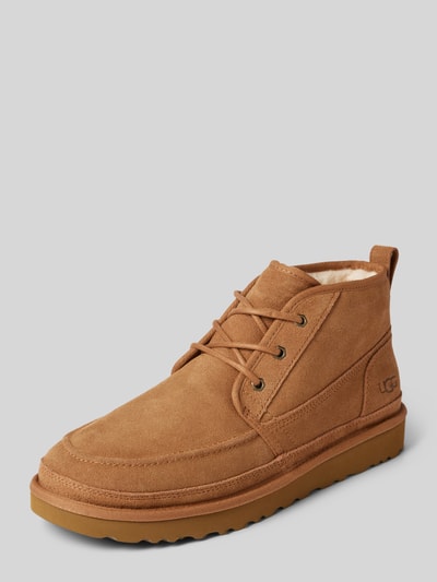 UGG Schnürboots aus Leder mit Label-Schriftzug Modell 'NEUMEL' Cognac 1