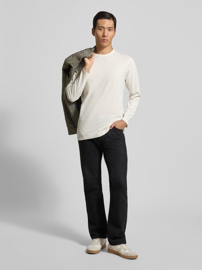 RAGMAN Shirt met lange mouwen en geribde ronde hals Offwhite - 1