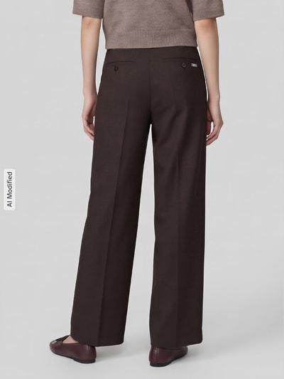 CAMBIO Fashion Fit Bundfaltenhose mit Schurwoll-Anteil Modell 'Addison' Dunkelbraun Melange 5
