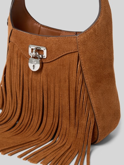 Lauren Ralph Lauren Handtasche mit Fransen und Tragehenkel Cognac 3