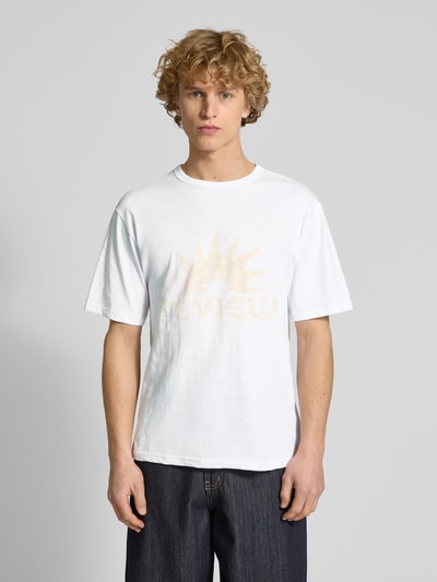 REVIEW T-shirt met labelprint Wit - 4