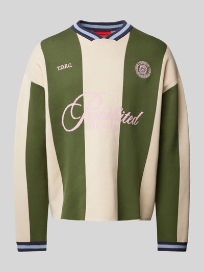 PROHIBITED Gebreide pullover met logostitching Groen - 2