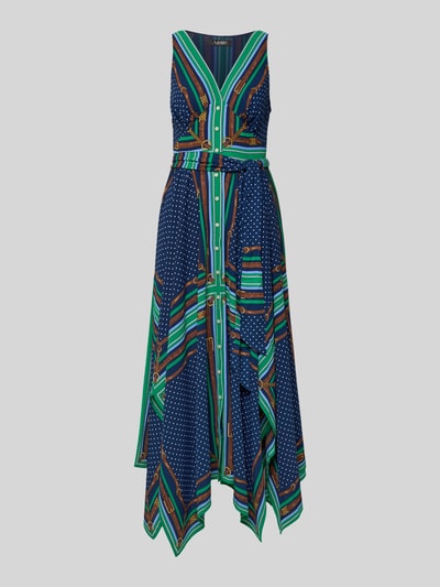 Lauren Ralph Lauren Getailleerde vrijetijdsjurk met all-over motief model 'VROSCHBEE' Blauw - 2