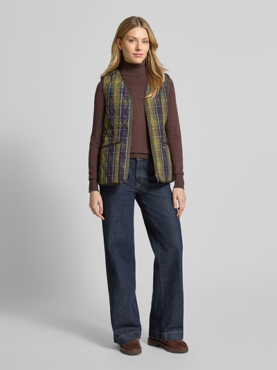 Barbour Regular fit gilet met all-over motief, model 'TARTAN BETTY LINER' Olijfgroen - 1