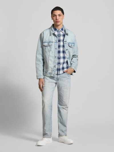 Levi's® Tapered Fit Jeans aus Baumwoll-Leinen-Mix Modell '502®' Hellblau 1