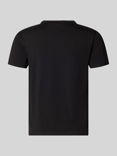 Produktfoto, Slim Fit T-Shirt Set aus Baumwoll-Mix im 3er-Pack von Tommy Hilfiger, unifarben schwarz, Kurzarm, glatte Struktur, Stretchmaterial.