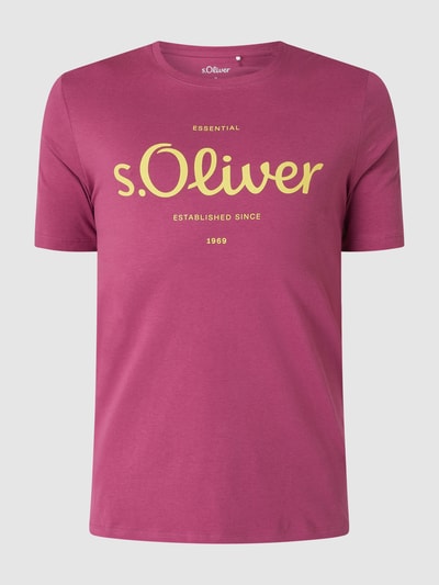 s.Oliver RED LABEL Regular Fit T-Shirt mit Logo-Print  Fuchsia 2