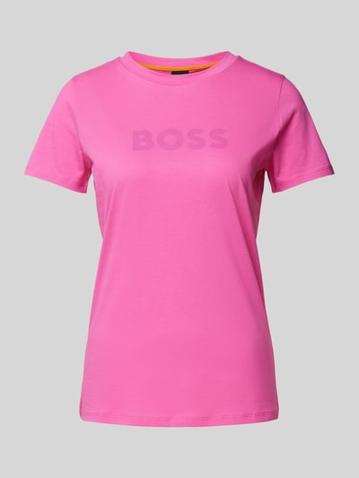 BOSS Orange T-shirt met labelprint, model 'Elogo' Felroze - 2