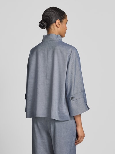 MORE Relaxed Fit Hemdjacke mit Leinen-Anteil Jeansblau 5