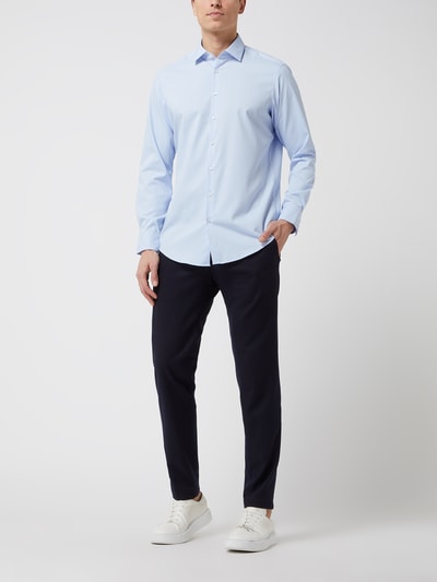 Jake*s Regular fit zakelijk overhemd met stretch  Bleu - 1