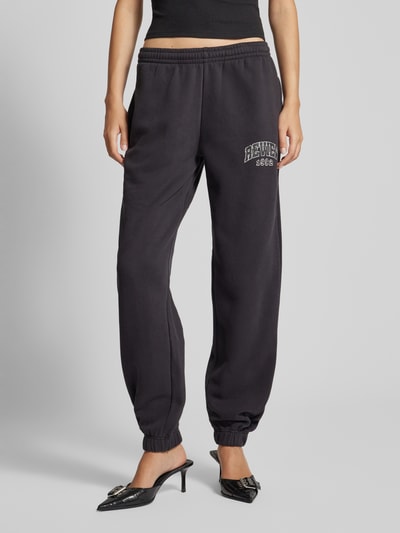 Review Sweatpants met labelprint Zwart - 4