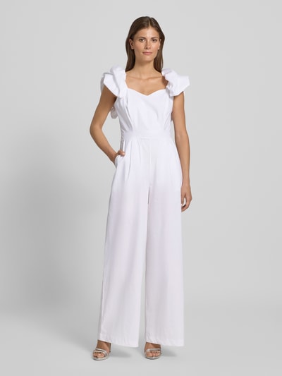 Rinascimento Cocktail-Jumpsuit mit rückseitigem Reißverschluss Weiss 4