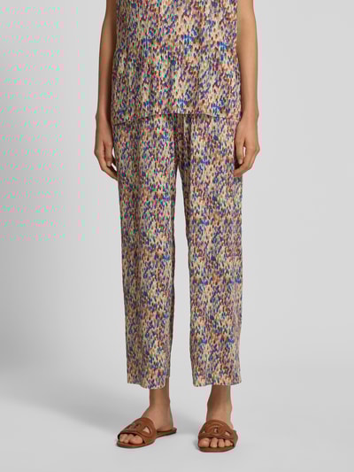 Rich & Royal Broek in all-over look met plissévouwen Bordeaux - 4