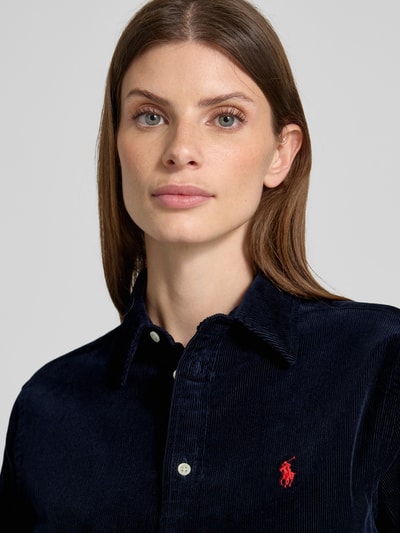 Polo Ralph Lauren Regular fit overhemdblouse in ribcordlook, model 'Sport' Marineblauw - 3