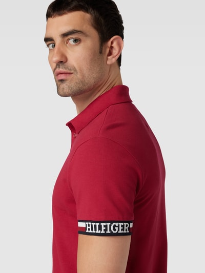 Tommy Hilfiger Koszulka polo z napisem z logo Wiśniowy 3