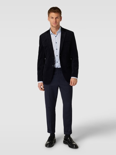 OLYMP No. Six Super slim fit zakelijk overhemd met all-over motief Bleu - 1