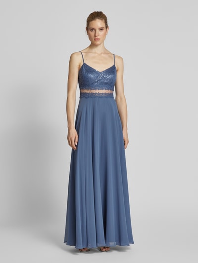 V.M. Abendkleid mit Paillettenbesatz Hellblau 4