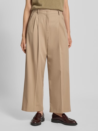 Weekend Max Mara Wide leg bandplooibroek van puur katoen, model 'VETTURA' Beige - 4