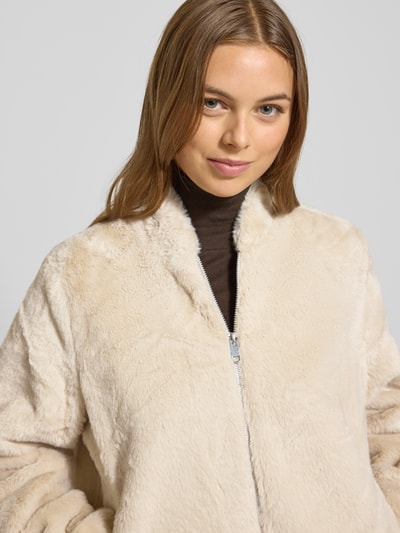 Vero Moda Regular fit jack in de look van imitatiebont, model 'SONJALIGA' Ecru - 3