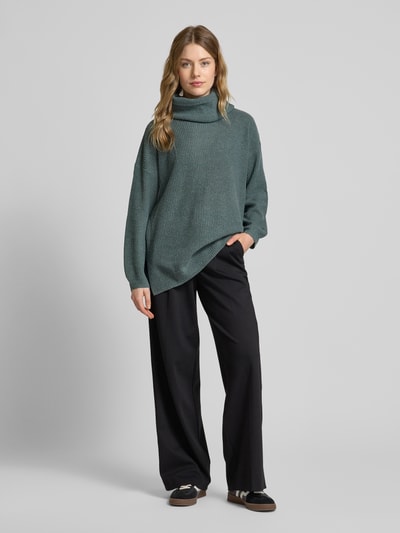 Vero Moda Sweter z dzianiny o kroju oversized z szerokim golfem model ‘ZIA’ Trzcinowy 1