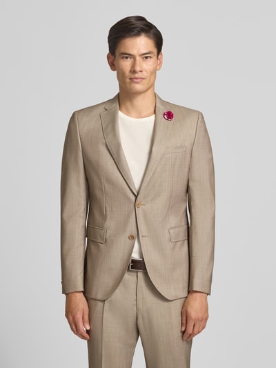 CG – CLUB of GENTS Slim Fit 2-Knopf-Sakko aus Schurwoll-Elasthan-Mix Beige 4