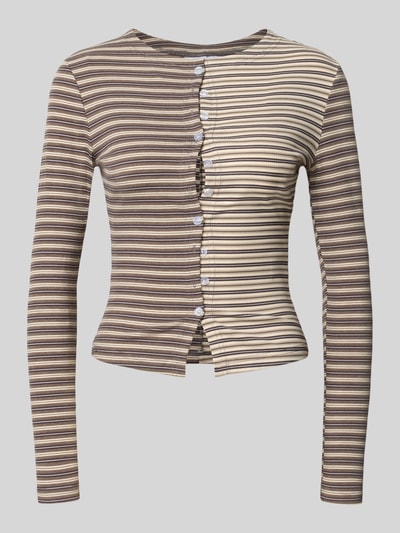 DAISY STREET Langarmshirt mit durchgehender Knopfleiste Ecru 1