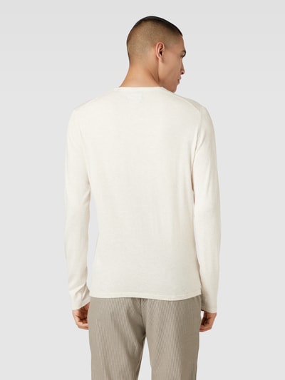 Christian Berg Men Gebreide pullover met ribboorden Offwhite gemêleerd - 5