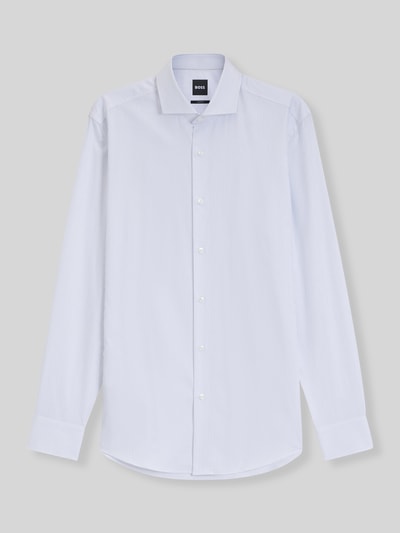 BOSS Koszula o kroju slim fit z teksturowanymi mankietami Błękitny 2