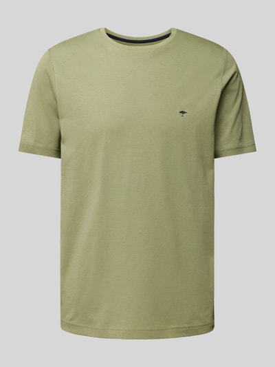 Fynch-Hatton T-Shirt mit Logo-Stitching Khaki 2