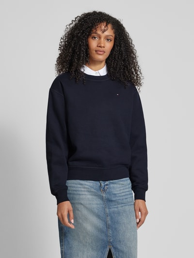 Tommy Hilfiger Sweatshirt met labelstitching en ronde hals Donkerblauw - 4