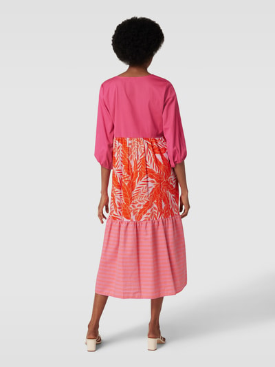 Milano Italy Midikleid in Colour-Blocking-Design Pink 5