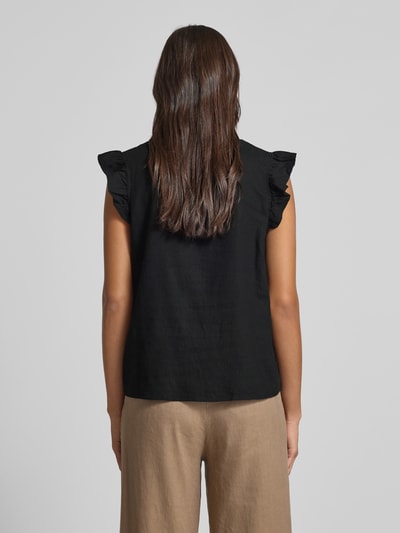 B.Young Regular fit linnen blousetop met V-hals, model 'FALAKKA' Zwart - 5