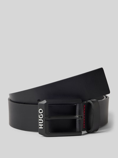 HUGO Riem met labeldetail, model 'Gelio' Zwart - 1