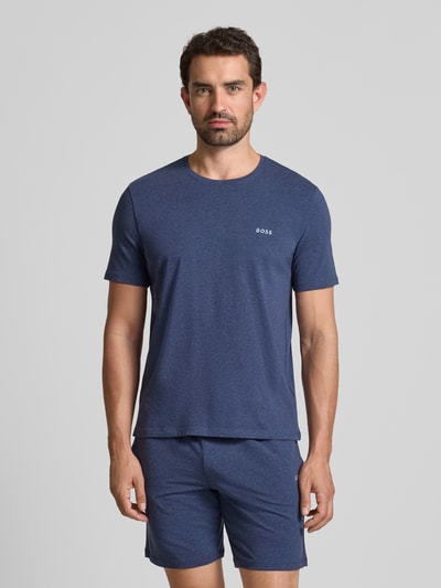 BOSS Regular Fit T-Shirt aus Baumwoll-Elasthan-Mix Dunkelblau 4