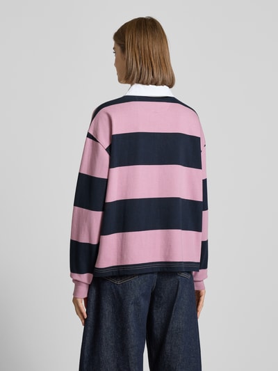 Guess Jeans Koszulka polo o kroju regular fit z wyhaftowanym logo Różowy 5