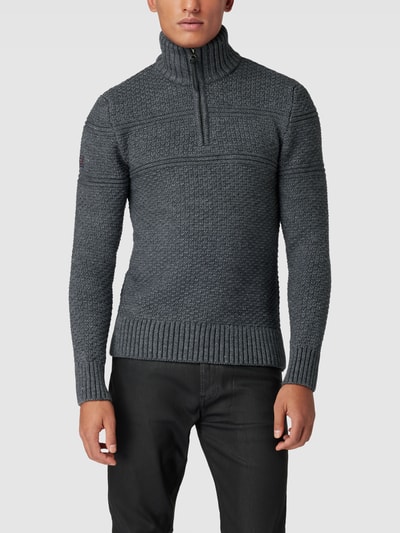 Superdry Gebreide pullover met kabelpatroon Donkergrijs - 4