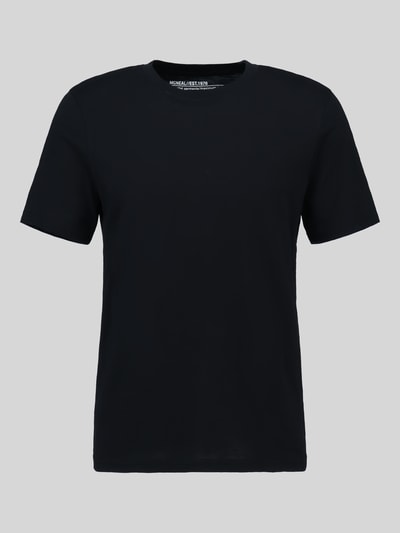 Produktfoto, Regular Fit T-Shirt mit Rundhalsausschnitt von MCNEAL, czarna bawełna, krój regular fit, okrągły dekolt, długość tyłu 67 cm