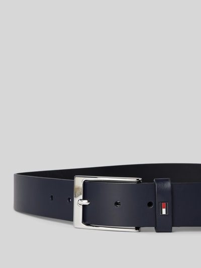 Tommy Hilfiger Leren riem met logo-applicatie, model 'LAYTON' Marineblauw - 2