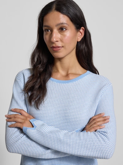 Tom Tailor Regular fit gebreide pullover van zuiver katoen Bleu - 3