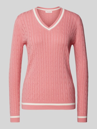 Christian Berg Woman Strickpullover mit gerippten Abschlüssen Pink 2