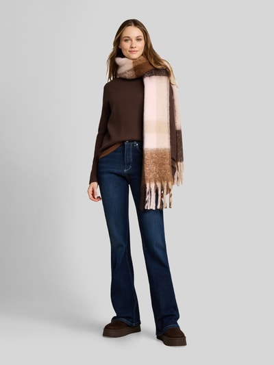 Tom Tailor Denim Sweter z golfem typu mock neck Ciemnobrązowy 1