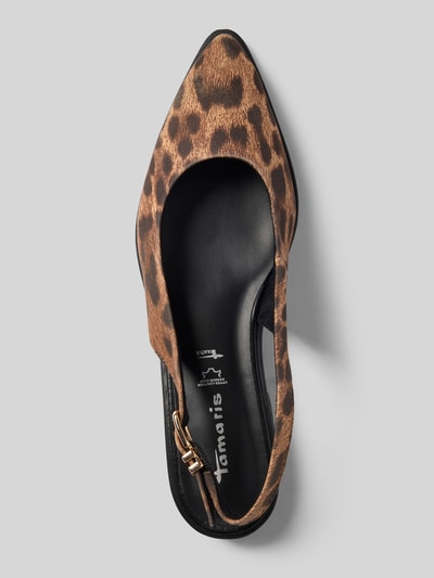 Productfoto, Slingbacks aus echtem Veloursleder van Tamaris, look: effen, punt van de schoen, blokhak, label in reliëf, doornsluiting, licht gestructureerde zool, materiaalverwerking: velours, materiaal: echt leer