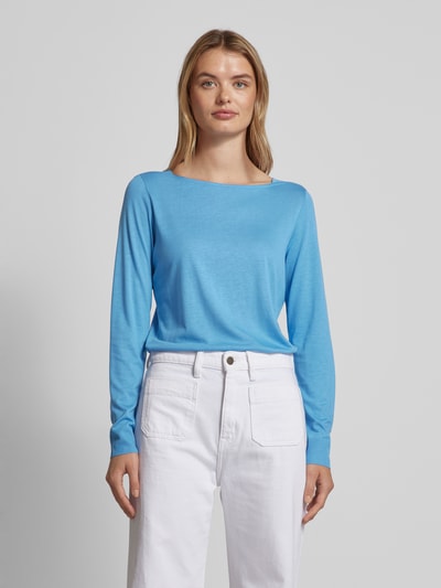 Windsor Longsleeve mit U-Boot-Ausschnitt Hellblau 4