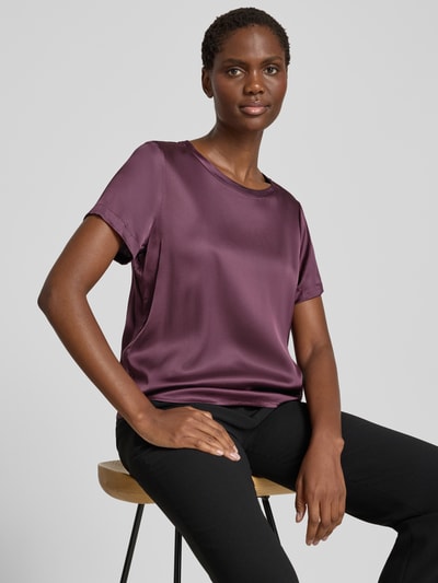 Christian Berg Woman Selection Blusenshirt aus Satin mit Rundhalsausschnitt Aubergine 3