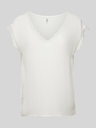 Only Blouseshirt met V-hals, model 'JASMINA' Offwhite - 2