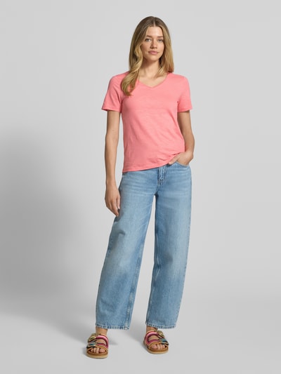 Tom Tailor Regular Fit T-Shirt aus reiner Baumwolle Koralle 1