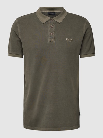 JOOP! Jeans Regular Fit Poloshirt im unifarbenen Design Modell 'Ambrosio' Dunkelgruen 2