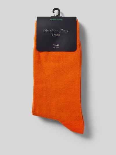 Christian Berg Men Socken mit Label-Detail Orange 3