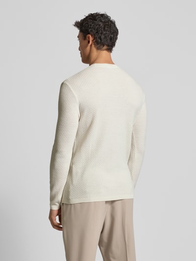 Emporio Armani Strickpullover mit Strukturmuster Offwhite 5